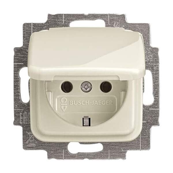 BUSCH-JAEGER Steckdose SCHUKO 20 EUK-212 mit Klappdeckel Reflex-SI wei&szlig; (cremewei&szlig;)