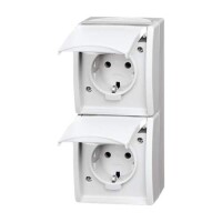 BUSCH-JAEGER Doppelsteckdose 20-02 EW-54 mit Klappdeckel...