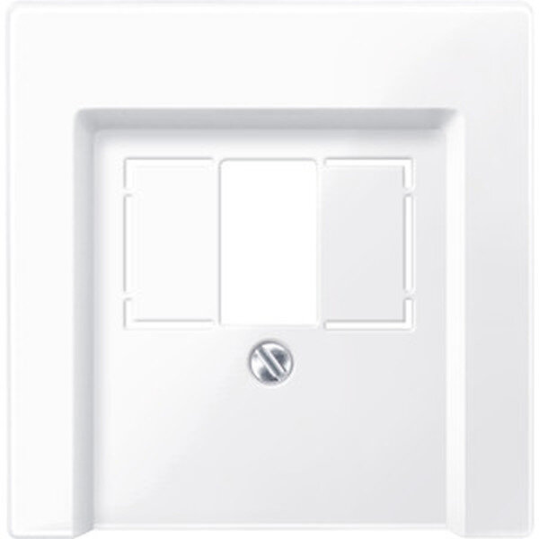 MERTEN Zentralplatte 296025 f&uuml;r TAE/Audio/USB aktivwei&szlig; gl&auml;nzend