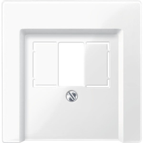 MERTEN Zentralplatte 296019 f&uuml;r TAE/Audio/USB polarwei&szlig; gl&auml;nzend