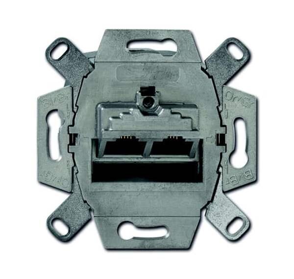 BUSCH-JAEGER UAE-Anschlussdose 0218/12-101 Kat. 6 2fach