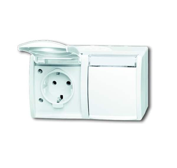 BUSCH-JAEGER Doppelsteckdose SCHUKO 20/2 EWN-54 alpinwei&szlig;