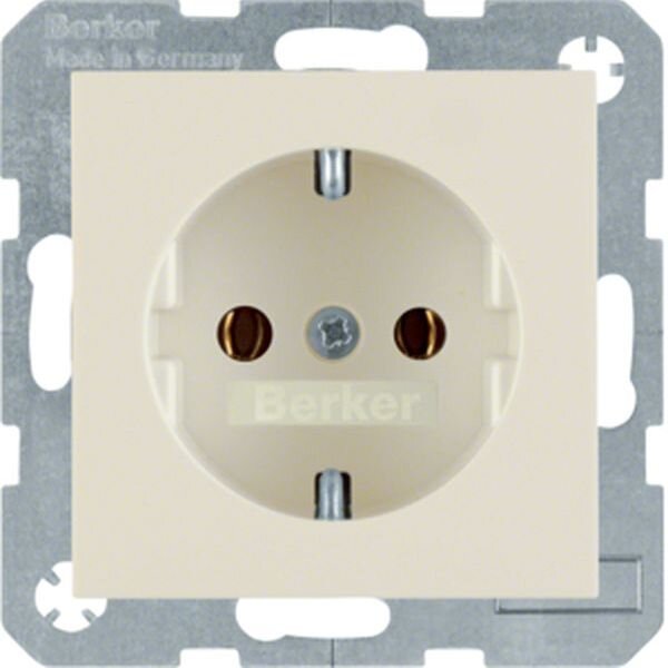 BERKER Steckdose SCHUKO 47438982 cremewei&szlig; gl&auml;nzend