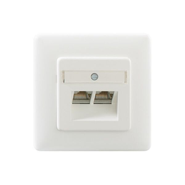 RUTENBECK Datenanschlussdose flex reinweiss UAE-Cat.6A iso-8/8 Up 2xRJ45s LSA