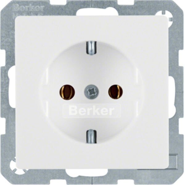 BERKER Steckdose SCHUKO 47436089 polarwei&szlig; samt