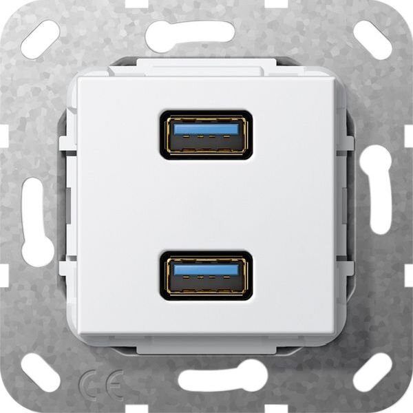 GIRA Einsatz USB 568403 USB 3.0A 2fach Kup reinweiss