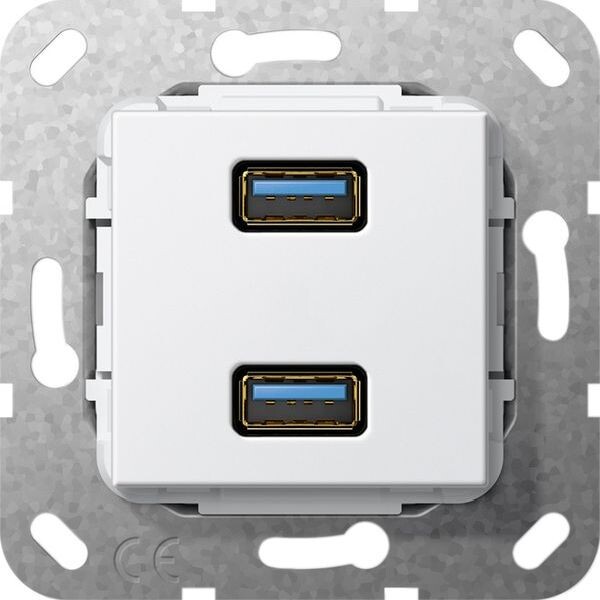 GIRA Einsatz USB 568403 USB 3.0A 2fach Kup reinweiss