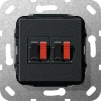 GIRA Lautsprecheranschluss 569310 Einsatz 2fach Schwarz matt