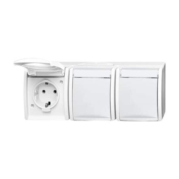BUSCH-JAEGER Dreifachsteckdose SCHUKO 2300/3 EWN-54 alpinwei&szlig;