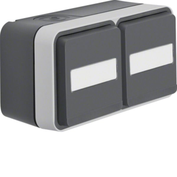 BERKER AP-Doppelsteckdose SCHUKO 47753535 lichtgrau