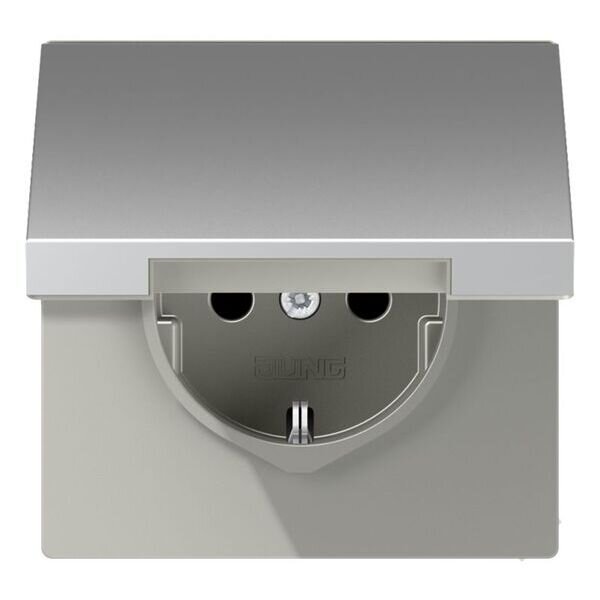 JUNG Steckdose SCHUKO AL1520KL 16A 250V Klappdeckel Serie LS Aluminium