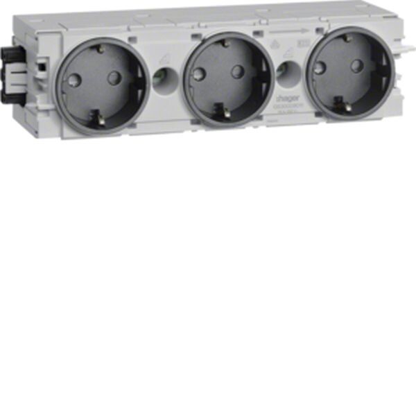 HAGER TEHALIT Steckdose GS30009011 3fach graphitschwarz C-Profil