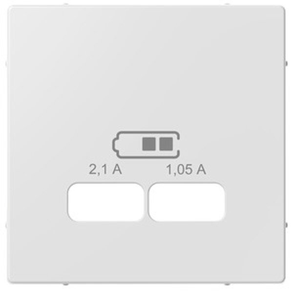 MERTEN Zentralplatte MEG43670325 USB Ladestation aktivwei&szlig; gl