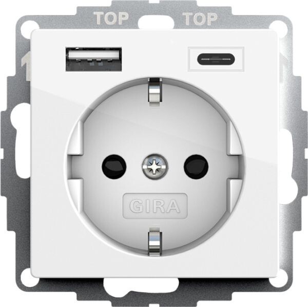 GIRA Spannungsversorgung 245903 SCHUKO (Safety Plus) 2f. System 55 reinwei&szlig;