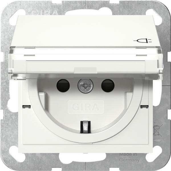 GIRA Steckdose SCHUKO 455727 KD BSF+SH System 55 Reinwei&szlig; seidenmatt