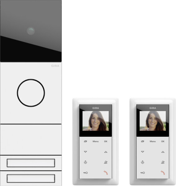 GIRA Video-Sprechanlagen-Set 2417902 2-Fam.-Paket 106 verkehrsw.