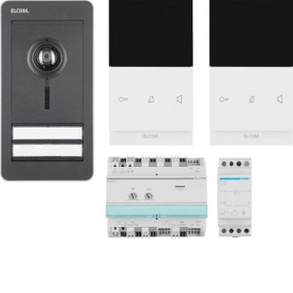 HAGER ELCOM Video-Sprechanlagen-Set 2TN AP 2D AS anthrazit IS TOUCH polarw.