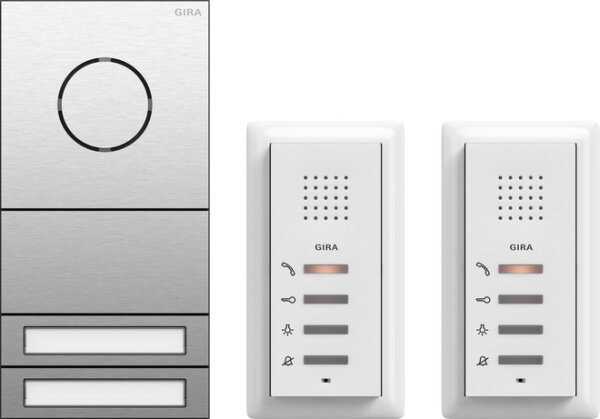 GIRA Audio-Sprechanlagen-Set 2407000 2-Fam.-Paket 106 Edelstahl