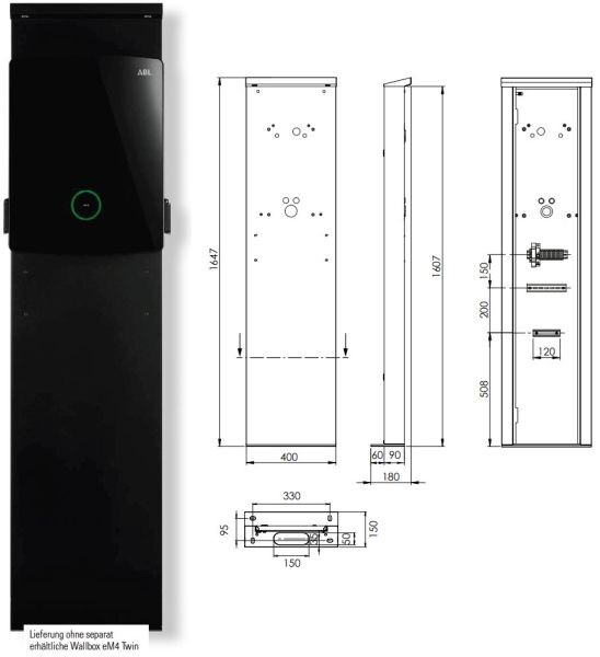 ABL Stele POLEM4 Twin f.Wallboxen eMH3 und eM4