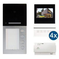 HHG Video-Sprechanlagen-Set Set mit AS AP 4-Fam. mit...