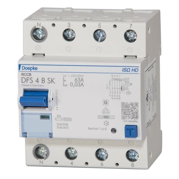 DOEPKE FI-Schutzschalter allstromsensitiv DFS 4p ISO 63A 0,03A Typ B SK N-li HD