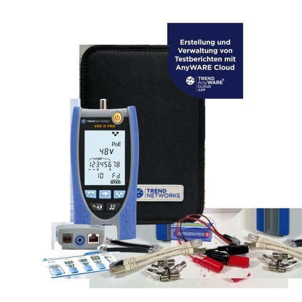 TREND Networks Verifizierer Bluetooth Verdrahtung VDV II Pro BT mit Reportingfunktion