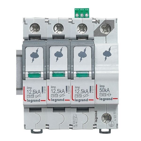 LEGRAND &Uuml;berspannungsableiter 412277 SPD T1+T2 12,5KA 3P+N NR+FM 4M