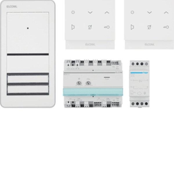 HAGER ELCOM Audio-Sprechanlagen-Set 2TN AP 2D AS weiss IS TOUCH polarweiss