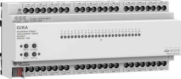 GIRA Schalt-/Jalousieaktor 504000 24f/12f 16 A REG Kmf KNX Secure