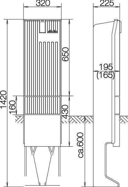 ABN Leers&auml;ule SL142P mit Montageplatte f&uuml;r Haus