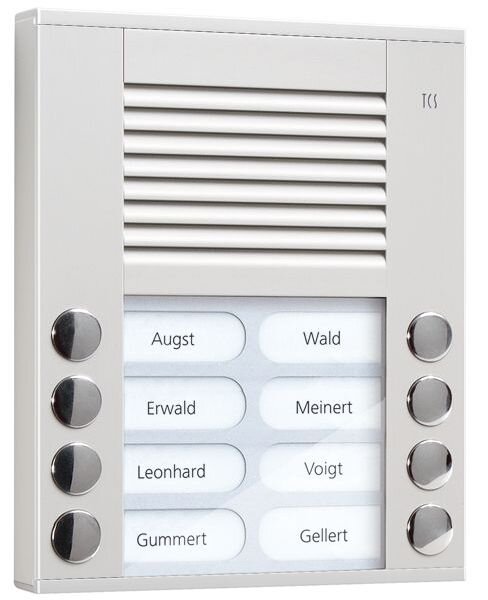 TCS Audio-T&uuml;rstation PES08-EN/04 8Tasten 2reihig AP silber
