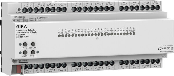 GIRA Schalt-/Jalousieaktor 503000 24f/12f 16 A REG Std KNX Secure