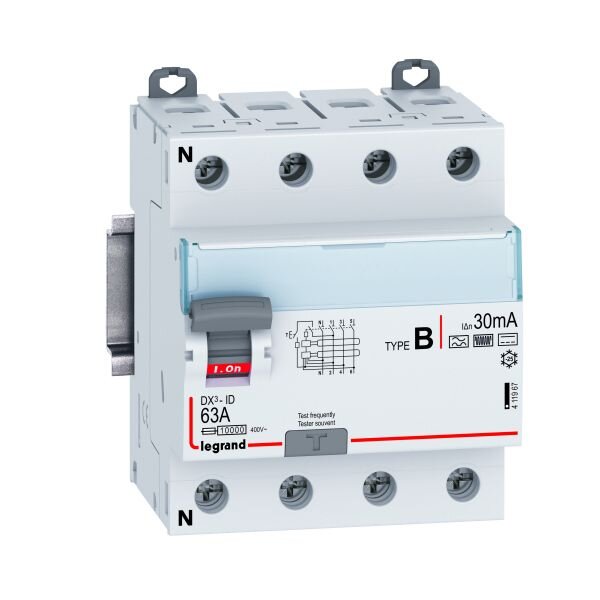 LEGRAND FI-Schutzschalter allstromsensitiv DX3 63A 4-pol.30mA Typ B 400VAC N
