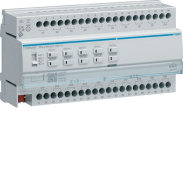 HAGER Schalt-/Jalousieaktor 20/10fach KNX Secure 16A C-Last