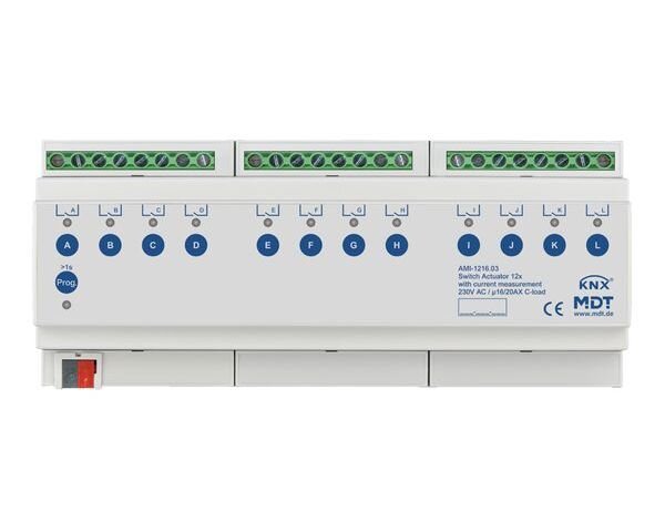 MDT Schaltaktor 12-fach 12TE REG 16/20 A 230 V AC C-Last