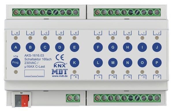 MDT Schaltaktor AKS-1616.03 16f. 8TE REG 16A 230VAC
