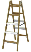 PROT Holz-Stehleiter PHSLAB25 Alu-Stufen beids. 2x5 L:1,47m