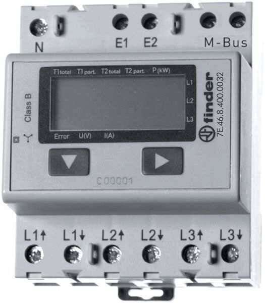 FINDER Wirkstromz&auml;hler 7E.46.8.400.0032 10(65) LCD-MBUS-MID