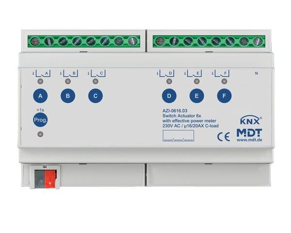 MDT Schaltaktor 6-fach 8TE REG 16/20 A 230 V AC