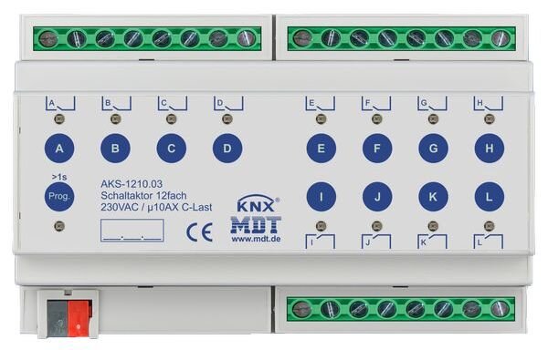 MDT Schaltaktor AKS-1210.03 12-fach 8TE REG 10A 230VAC