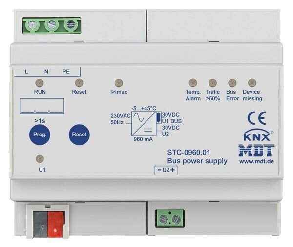 MDT Busspannungsversorgung STC-0960.01 6TE REG 960mA m. Diagnosef.