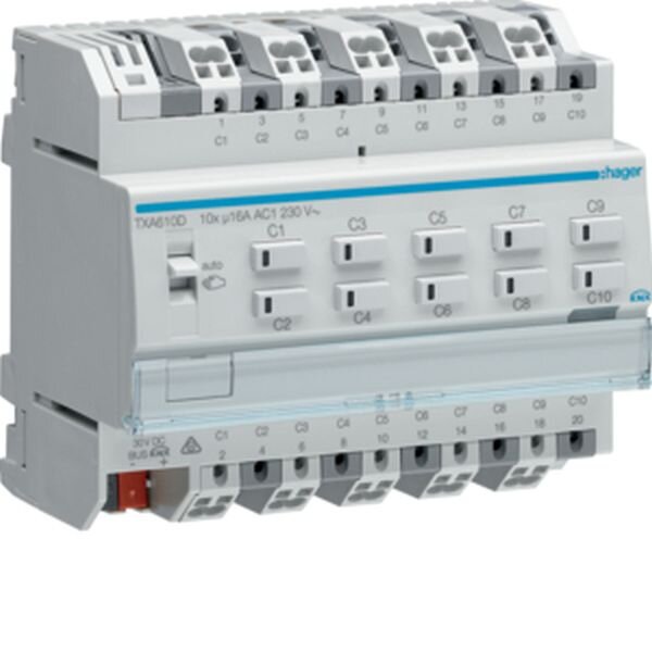 HAGER Schalt-/Jalousieausgang TXA610D easy 10/5fach 16A C-Last