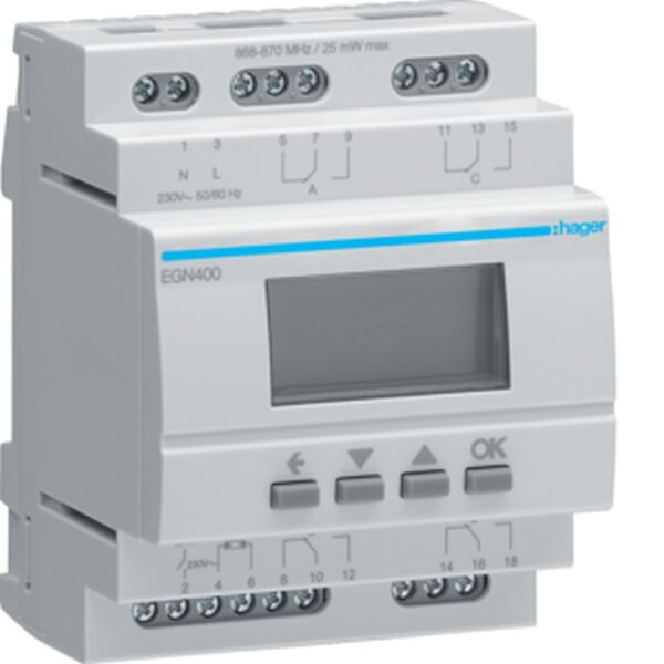 HAGER Zeitschaltuhr EGN400 Bluetooth&reg; 4-Kanal