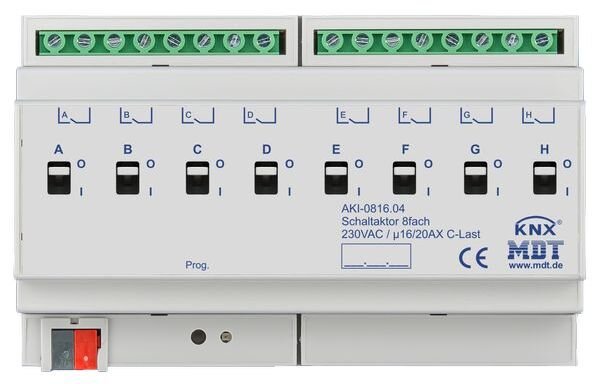MDT Schaltaktor AKI-0816.04 8fach 8TE REG 16/20A 230VAC