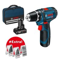 BOSCH Akku-Bohrschrauber GSR 12V-15 1x2,0 Ah, 1x4,0 Ah ZB...