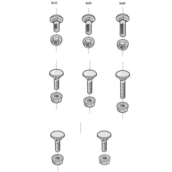 CABLOFIL Schraubenset BTRCC 6x20 V2A SET