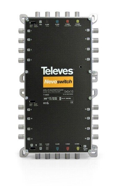 TELEVES Guss-Multischalter NEVO ABAKUS MS516NCQ 5 in 16 mit NT quadtauglich kas