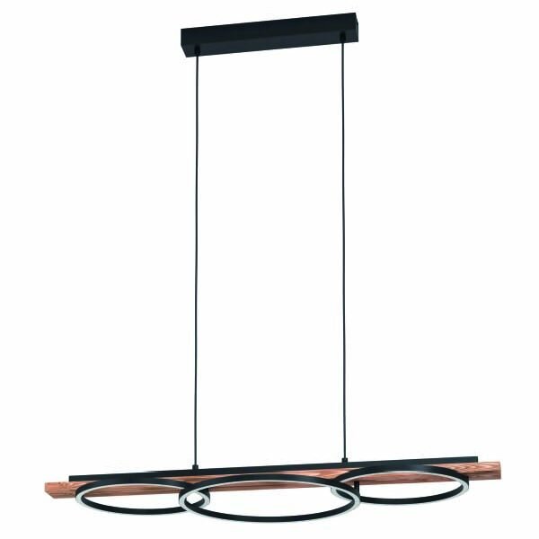 EGLO LED-Pendelleuchte LB24 40W 3000K 5850lm schwarz, braun rustikal