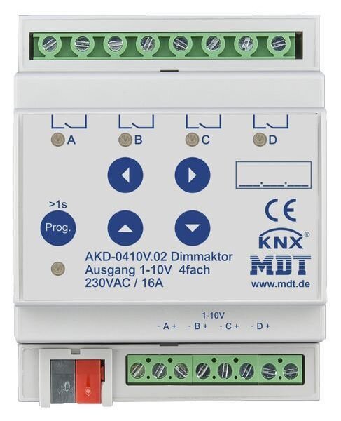 MDT Dimmaktor AKD-0410V.02 4fach 4TE REG 1-10V m. RGBW