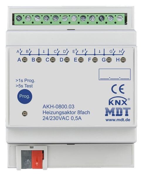 MDT Heizungsaktor 8-fach 4TE REG 24-230VAC
